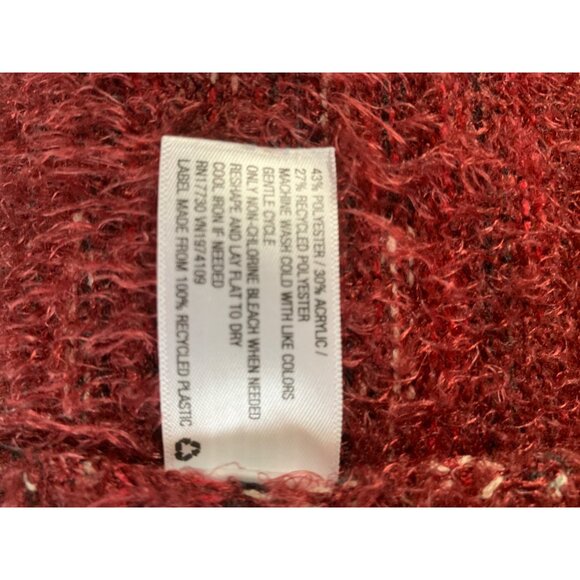 Knox Rose Womans S Hairy Sweater Rusty Red Open Cardigan - Picture 5 of 7